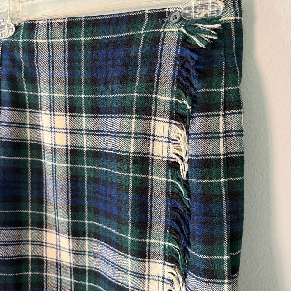 70’s Vintage Pendleton Wool Plaid Fringe Wrap Tartan Skirt Size XS/S - Picture 3 of 8